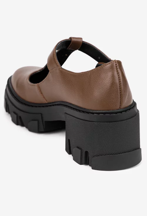 Pantofi dama maro din piele naturala
