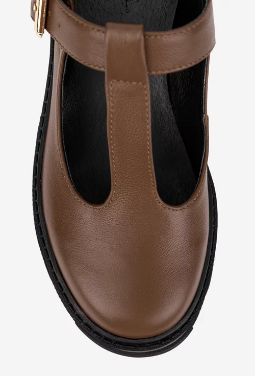 Pantofi dama maro din piele naturala