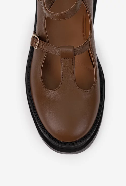 Pantofi dama maro din piele naturala