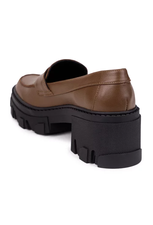Pantofi dama maro din piele naturala cu ornament