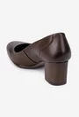 Pantofi dama maro din piele naturala cu toc