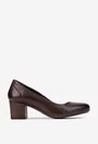 Pantofi dama maro din piele naturala cu toc