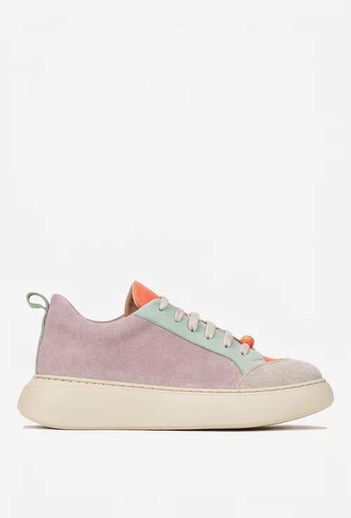 Pantofi dama multicolori din piele