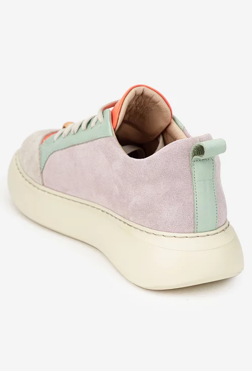 Pantofi dama multicolori din piele