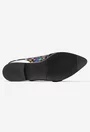 Pantofi dama multicolori din piele cu funda neagra