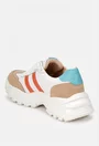 Pantofi dama multicolori din piele cu siret