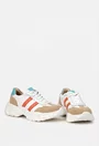 Pantofi dama multicolori din piele cu siret