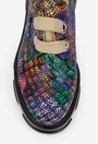 Pantofi dama multicolori din piele naturala cu siret