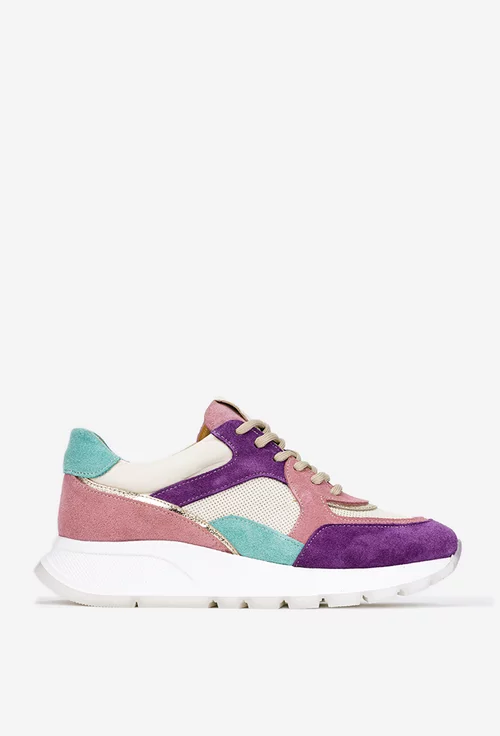 Pantofi dama multicolori NUR din piele cu siret