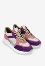 Pantofi dama multicolori NUR din piele cu siret