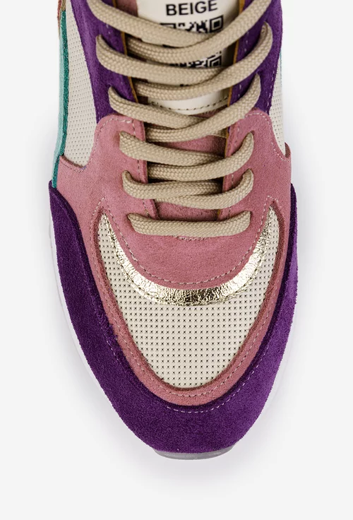 Pantofi dama multicolori NUR din piele cu siret