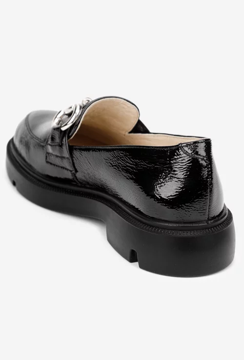 Pantofi dama negri confectionati din piele lacuita