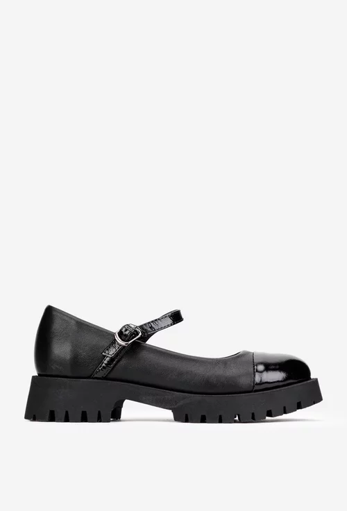 Pantofi dama negri din piele