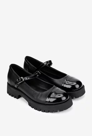 Pantofi dama negri din piele