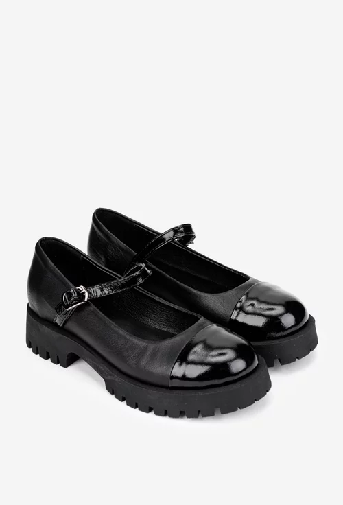 Pantofi dama negri din piele