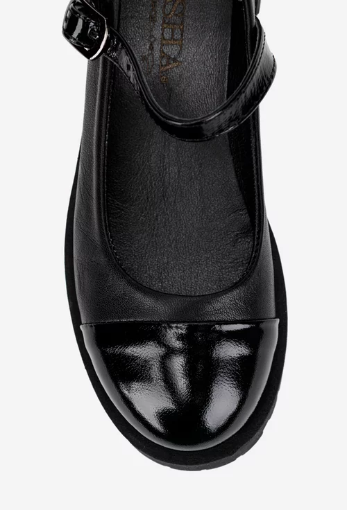 Pantofi dama negri din piele