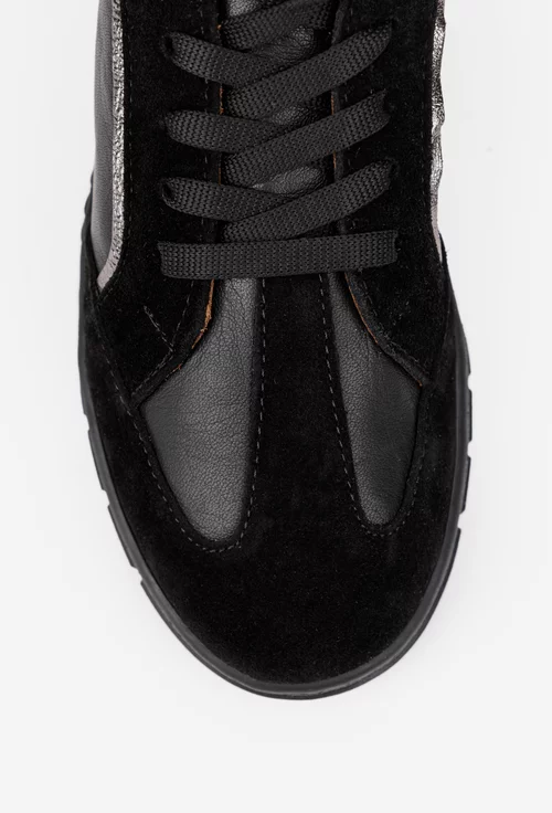 Pantofi dama negri din piele