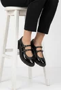 Pantofi dama negri din piele cu barete