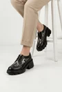 Pantofi dama negri din piele cu model