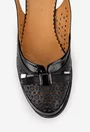 Pantofi dama negri din piele cu model perforat