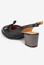Pantofi dama negri din piele cu model perforat