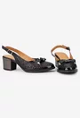 Pantofi dama negri din piele cu model perforat