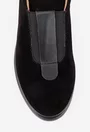 Pantofi dama negri din piele intoarsa cu elastic