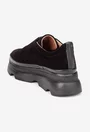Pantofi dama negri din piele intoarsa cu elastic