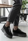 Pantofi dama negri din piele intoarsa cu elastic