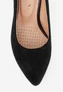 Pantofi dama negri din piele intoarsa cu toc deosebit