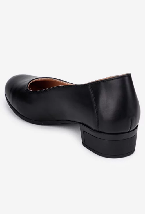 Pantofi dama negri din piele naturala