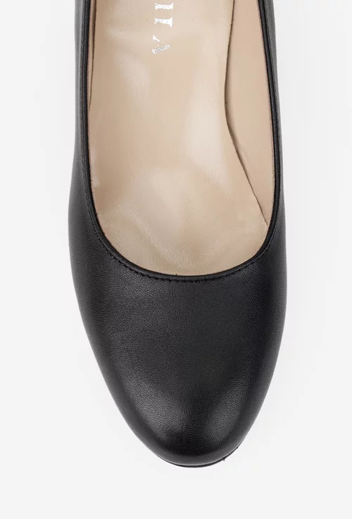 Pantofi dama negri din piele naturala