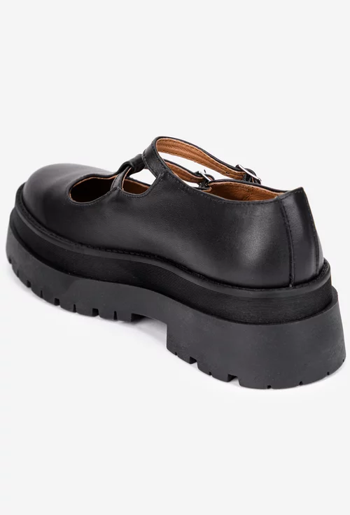 Pantofi dama negri din piele naturala