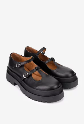 Pantofi dama negri din piele naturala