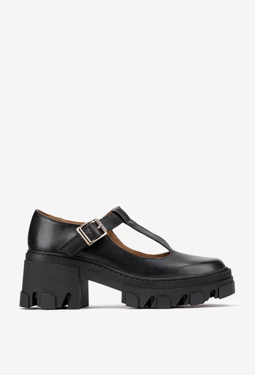 Pantofi dama negri din piele naturala