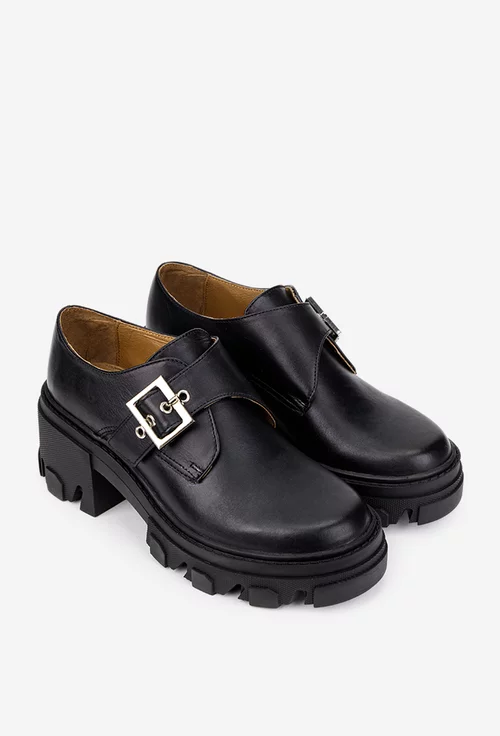 Pantofi dama negri din piele naturala
