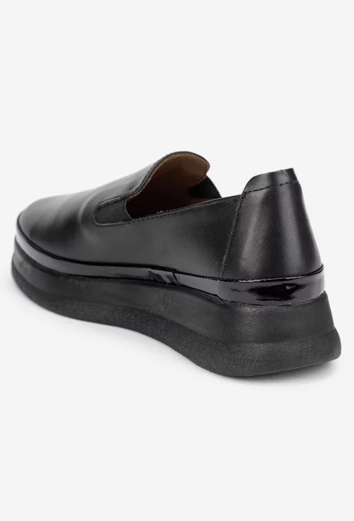 Pantofi dama negri din piele naturala