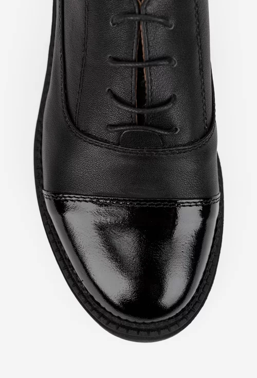 Pantofi dama negri din piele naturala