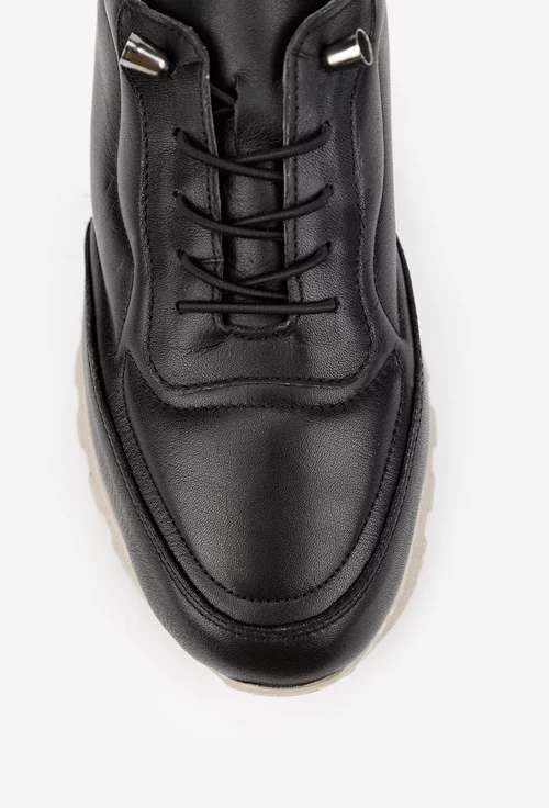 Pantofi dama negri din piele naturala