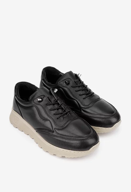 Pantofi dama negri din piele naturala