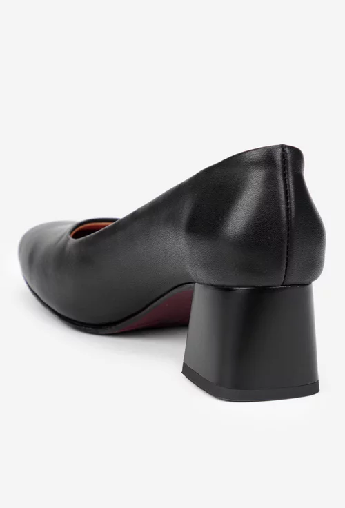 Pantofi dama negri din piele naturala