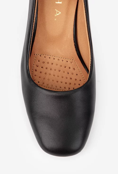 Pantofi dama negri din piele naturala