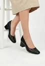 Pantofi dama negri din piele naturala