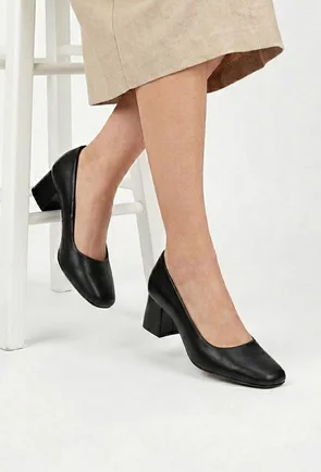 Pantofi dama negri din piele naturala