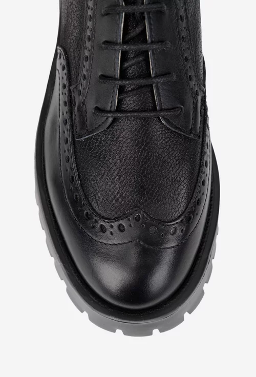 Pantofi dama negri din piele naturala