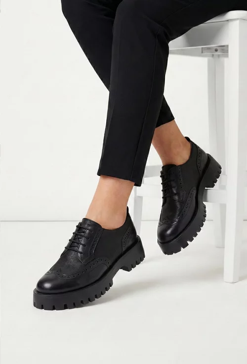 Pantofi dama negri din piele naturala