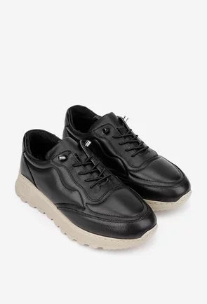 Pantofi dama negri din piele naturala