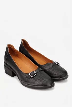 Pantofi dama negri din piele naturala