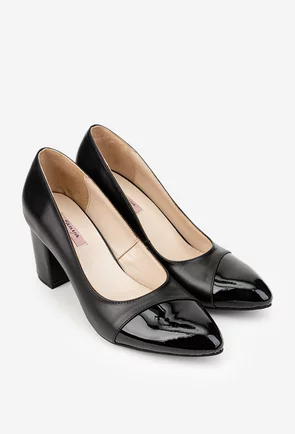 Pantofi dama negri din piele naturala
