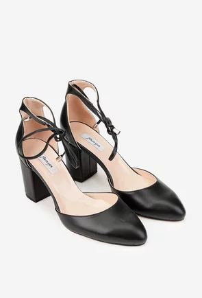 Pantofi dama negri din piele naturala